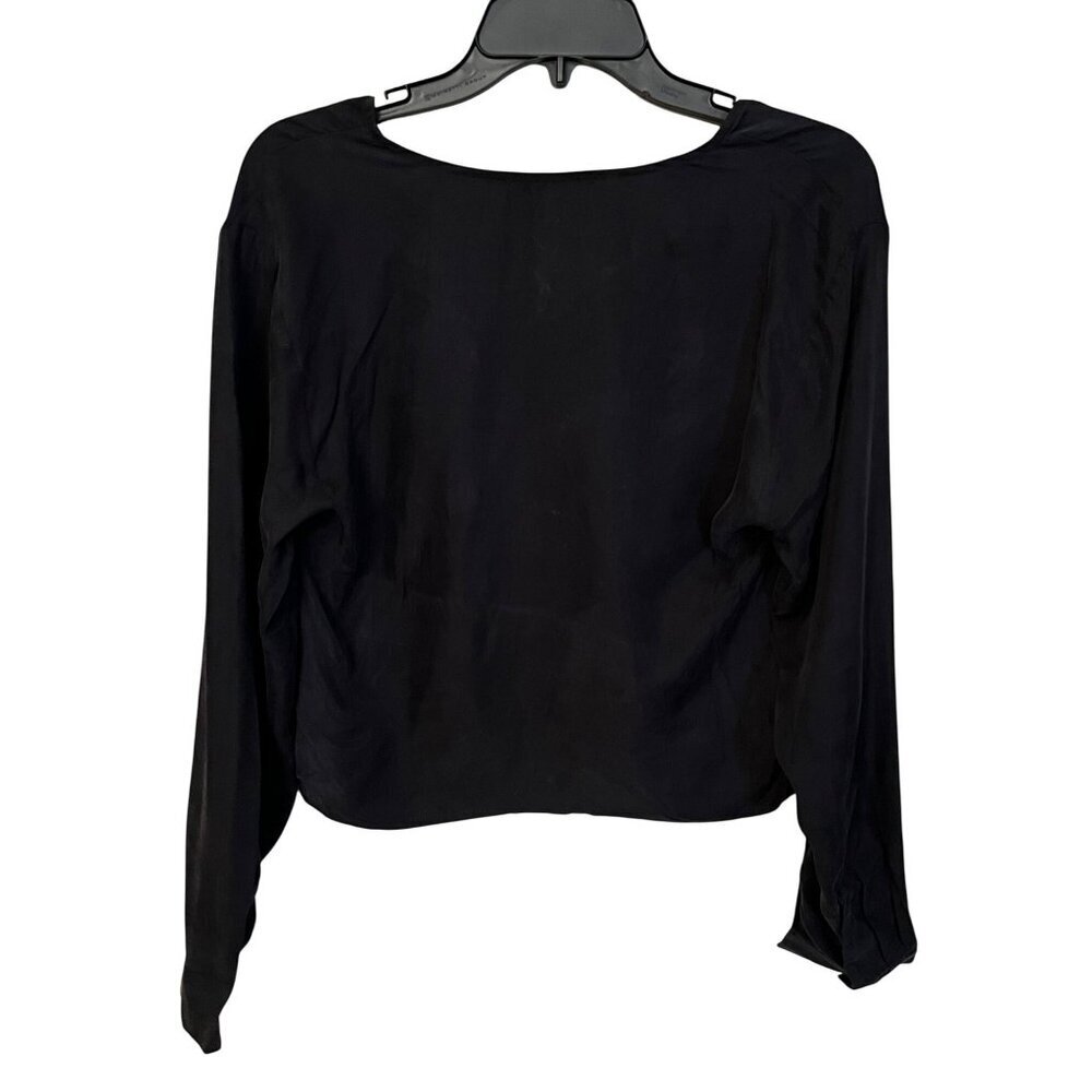 Madewell Brushed Ruched-Front Top in Black 2 New Womens Blouse - Picture 6 of 12